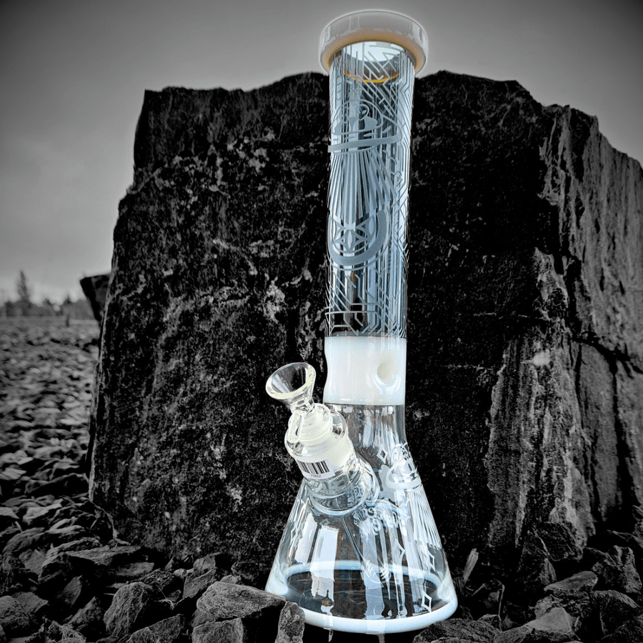 High Class Glass 7mm Sandblasted Alien Beaker 14" Airdrie Vape SuperStore and Bong Shop Alberta Canada