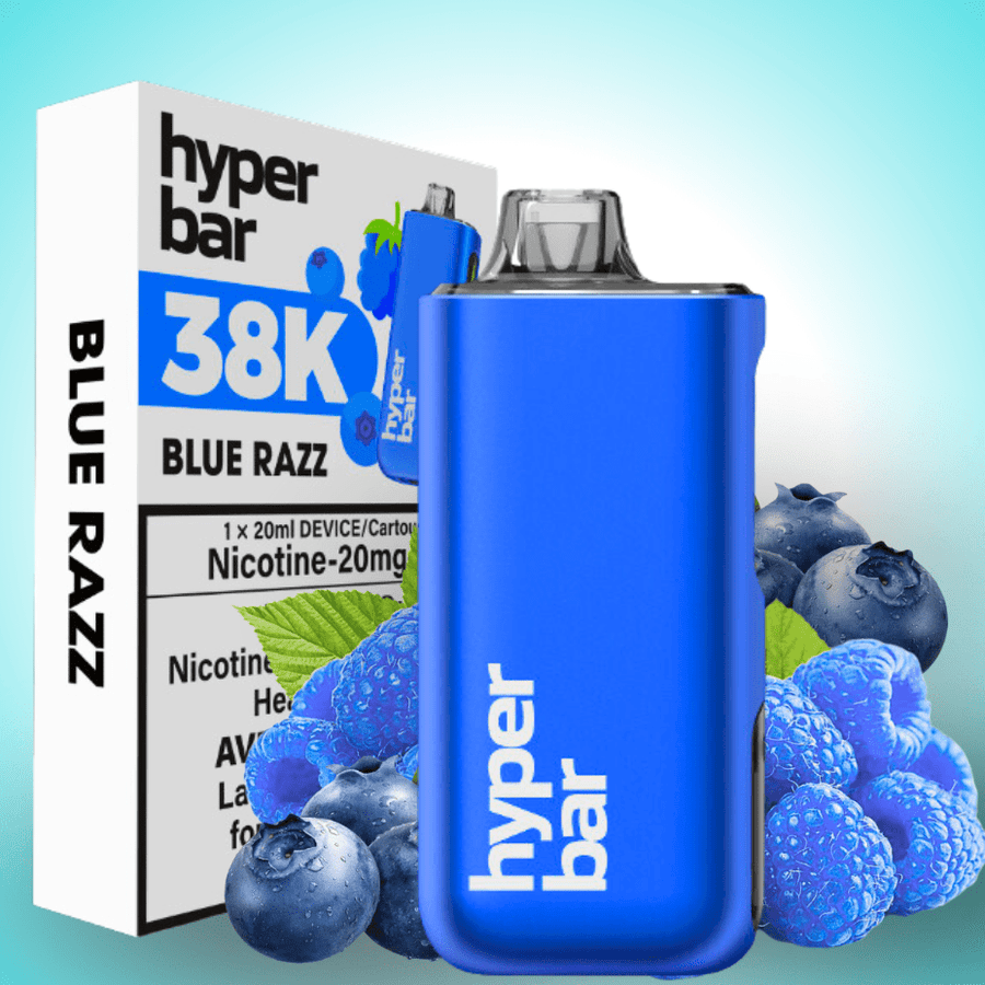 Hyper Bar BE38000 Disposable Vape-Blue Razz 38000 Puffs / 20mg Airdrie Vape SuperStore and Bong Shop Alberta Canada