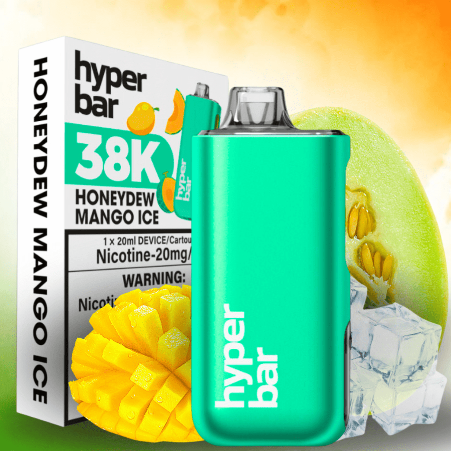 Hyper Bar BE38000 Disposable Vape-Honeydew Mango Ice 38000 Puffs / 20mg Airdrie Vape SuperStore and Bong Shop Alberta Canada