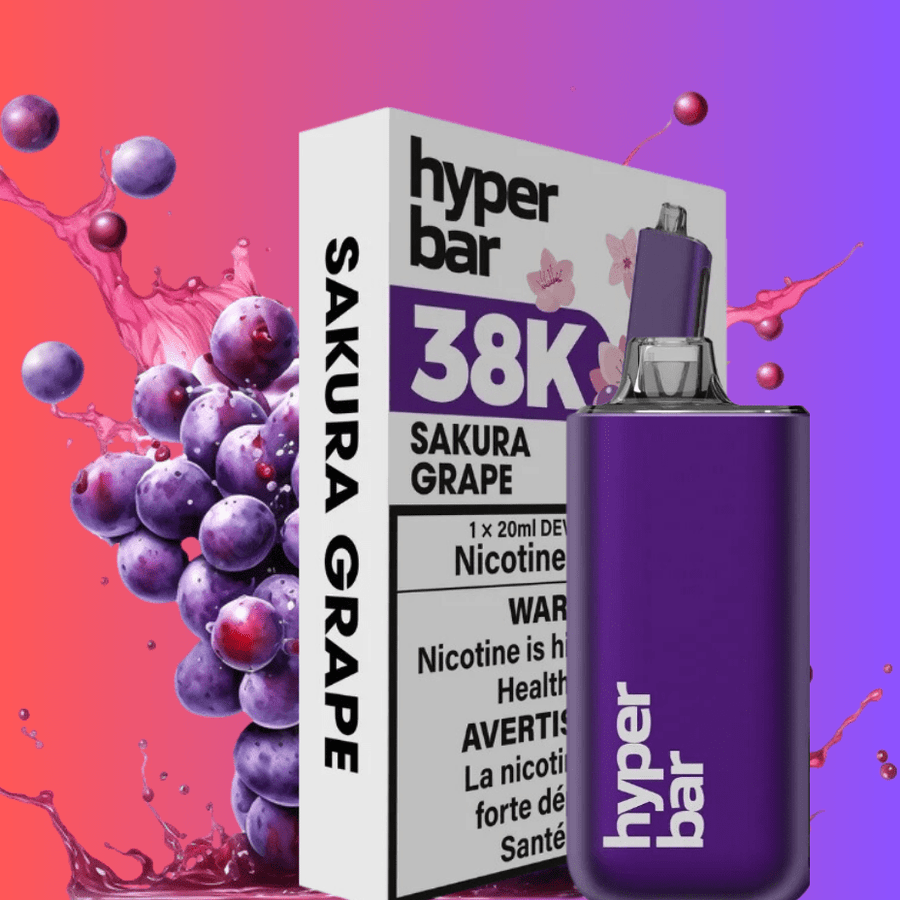 Hyper Bar BE38000 Disposable Vape-Sakura Grape 38000 Puffs / 20mg Airdrie Vape SuperStore and Bong Shop Alberta Canada