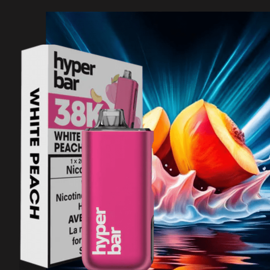 Hyper Bar BE38000 Disposable Vape-White Peach 38000 Puffs / 20mg Airdrie Vape SuperStore and Bong Shop Alberta Canada