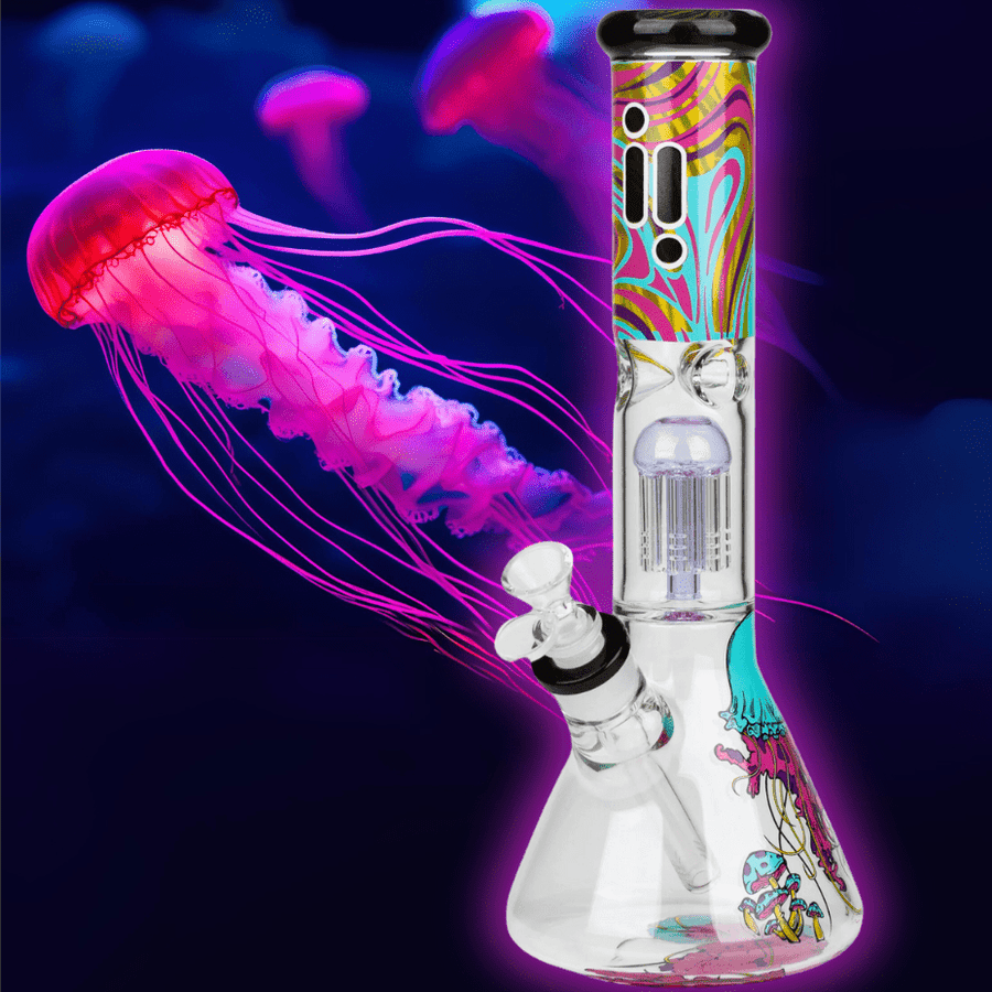 Infyniti 7mm Jellyfish Beaker w/tree-arm perc-14" 7mm Airdrie Vape SuperStore and Bong Shop Alberta Canada