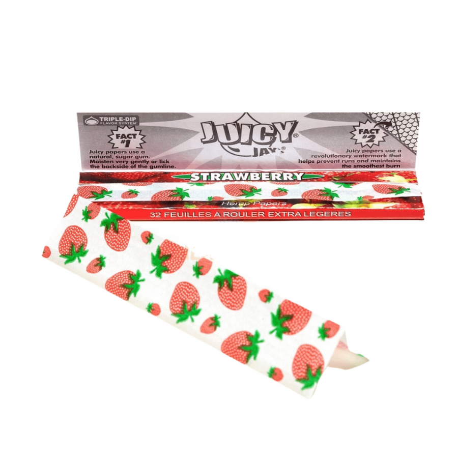 Juicy Jay's Strawberry Flavoured Rolling Papers 1 1/4 1¼ / Strawberry Airdrie Vape SuperStore and Bong Shop Alberta Canada