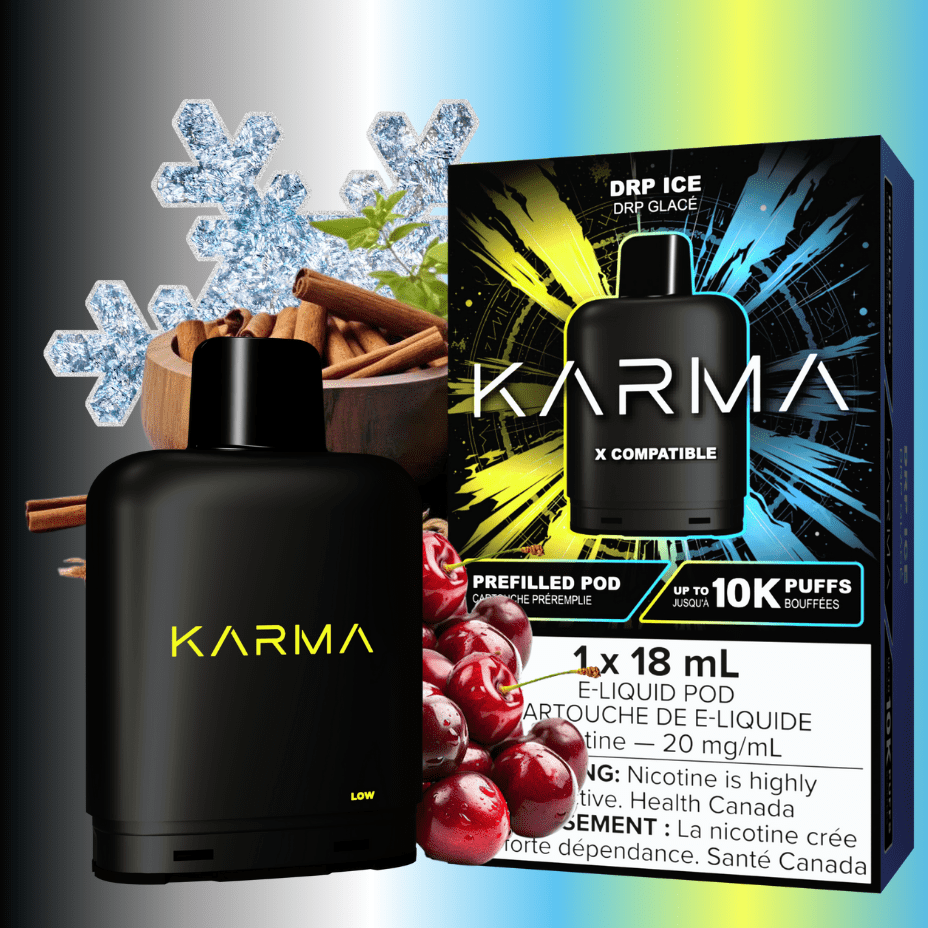 Karma 10k Puff Pod-DRP Ice 18ml / 20mg Airdrie Vape SuperStore and Bong Shop Alberta Canada