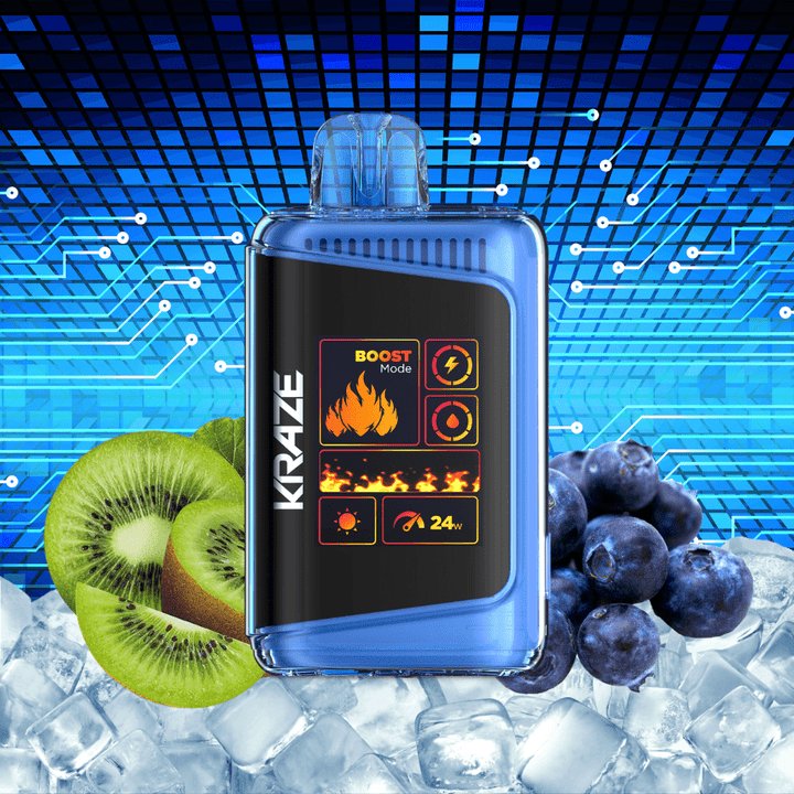 Kraze HD Mega 20k Disposable Vape - Blueberry Kiwi Ice 20000 Puffs / 20mg Airdrie Vape SuperStore and Bong Shop Alberta Canada