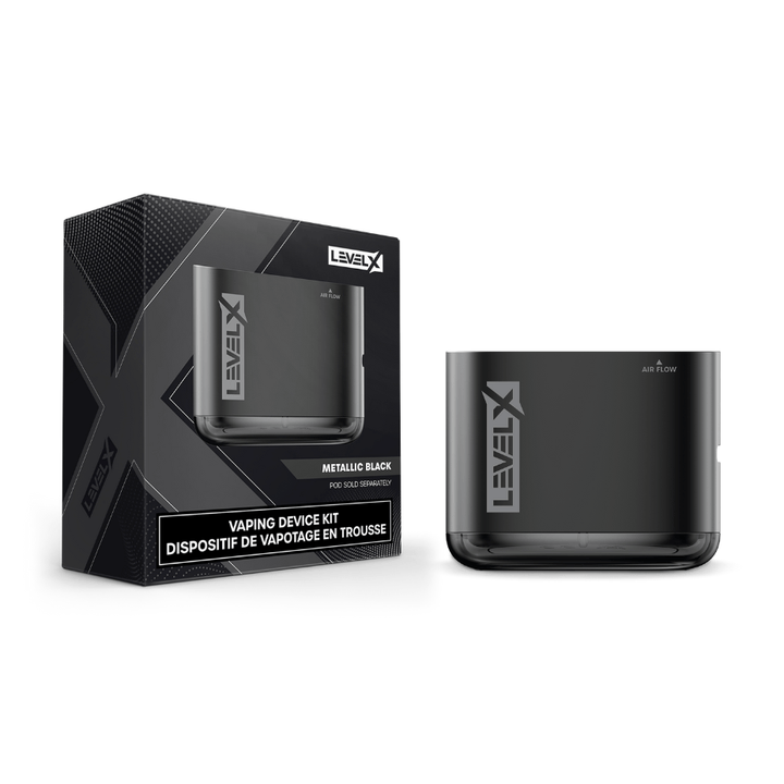 Level X Pod System Device Kit 13w 600mAh / Metallic Black Airdrie Vape SuperStore and Bong Shop Alberta Canada