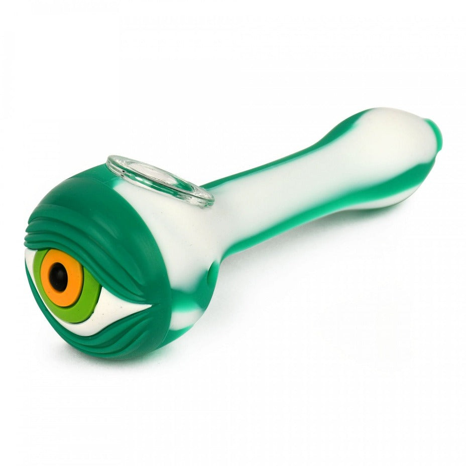 LIT Silicone LIT Silicone Eyeball Hand Pipe 4.75" Green LIT Silicone 4.75" Eyeball Hand Pipe-Airdrie Vape SuperStore & Bong AB