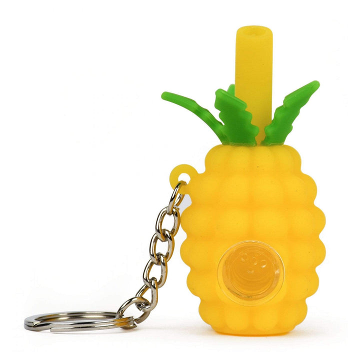 LIT Silicone Pineapple 3" Hand Pipe & Keychain 3.5" / Yellow Airdrie Vape SuperStore and Bong Shop Alberta Canada