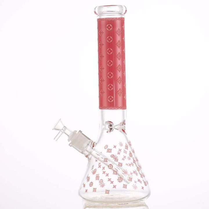 LV Pattern 7mm Beaker Bong Glow In The Dark 14" 7mm Airdrie Vape SuperStore and Bong Shop Alberta Canada