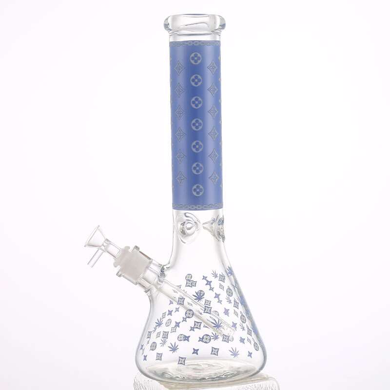 LV Pattern 7mm Beaker Bong Glow In The Dark 14" 7mm Airdrie Vape SuperStore and Bong Shop Alberta Canada