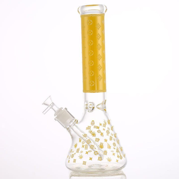 LV Pattern 7mm Beaker Bong Glow In The Dark 14" 7mm Airdrie Vape SuperStore and Bong Shop Alberta Canada