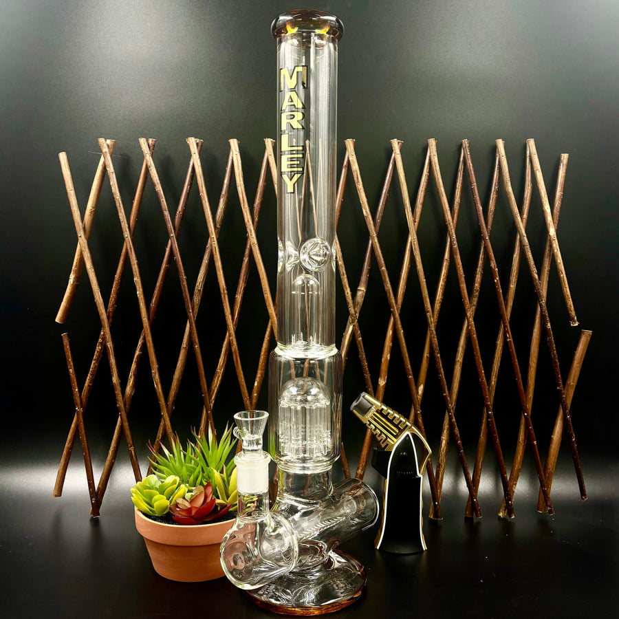 Marley Glass World Engine Bong 20" Amber Airdrie Vape SuperStore and Bong Shop Alberta Canada