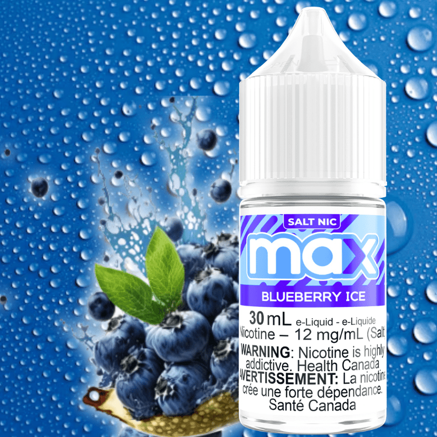 Max E-Liquid - Blueberry Ice Salt 30ml / 12mg Airdrie Vape SuperStore and Bong Shop Alberta Canada