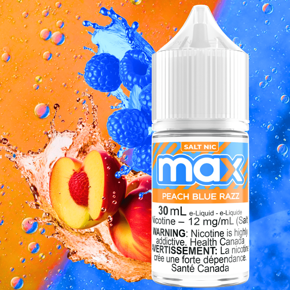 Max E-Liquid - Peach Blue Razz Salt Airdrie Vape SuperStore and Bong Shop Alberta Canada