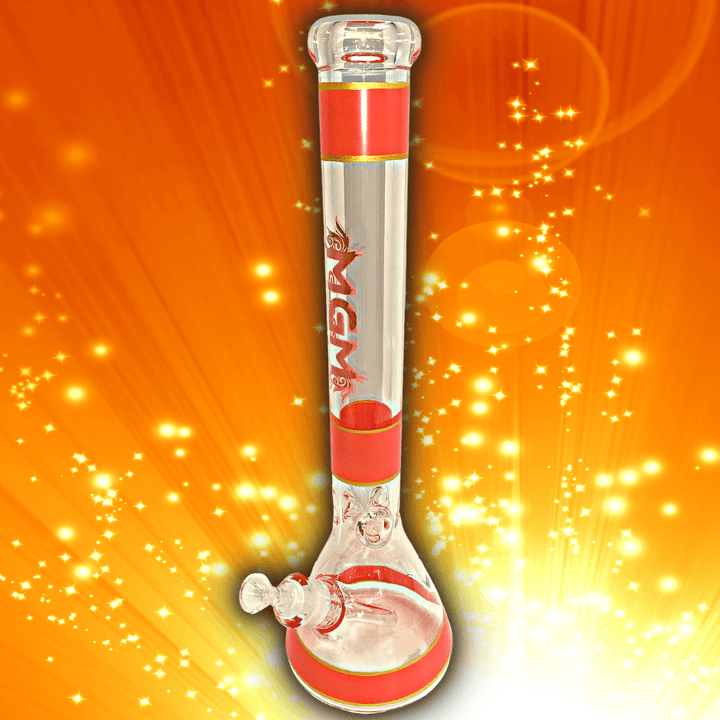 MGM Glass 7mm Banded Logo Beaker Bong-18" 7mm / Orange Airdrie Vape SuperStore and Bong Shop Alberta Canada