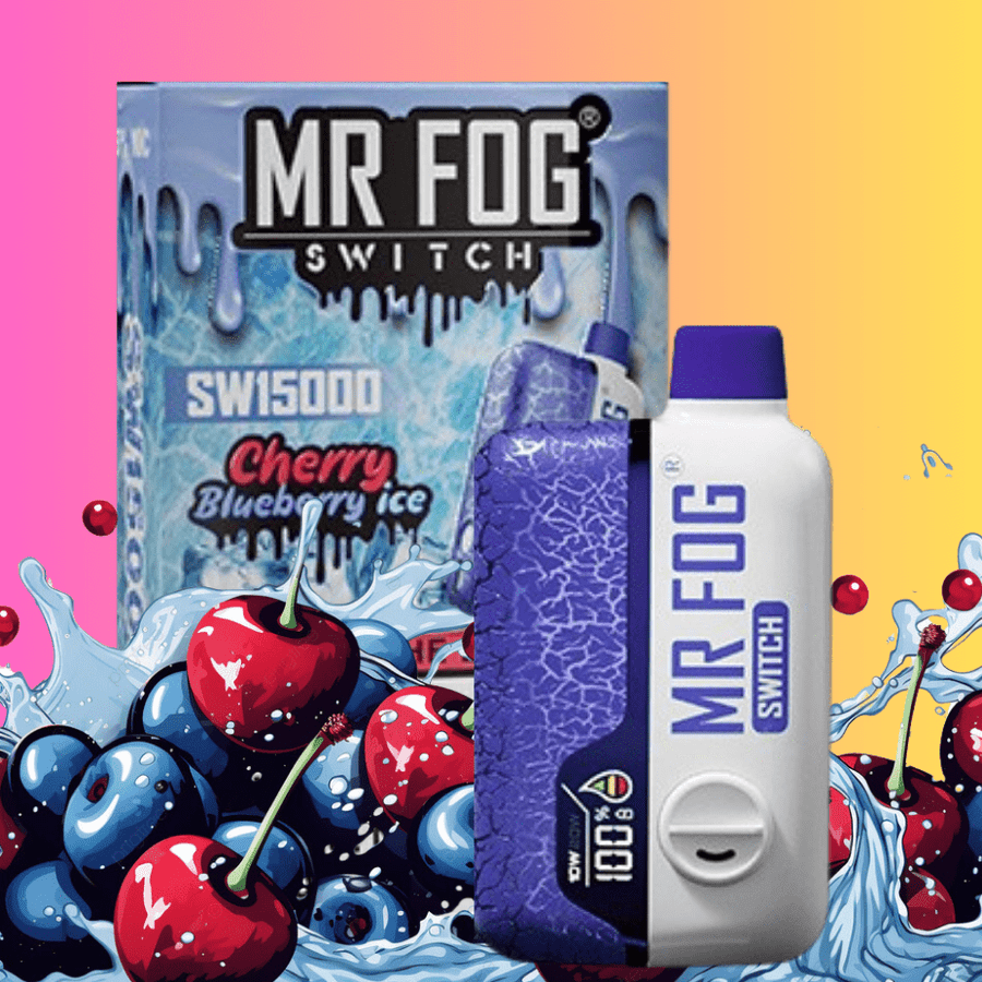 Mr Fog Switch 15K Disposable Vape-Cherry Blueberry Ice 15000 Puffs Airdrie Vape SuperStore and Bong Shop Alberta Canada