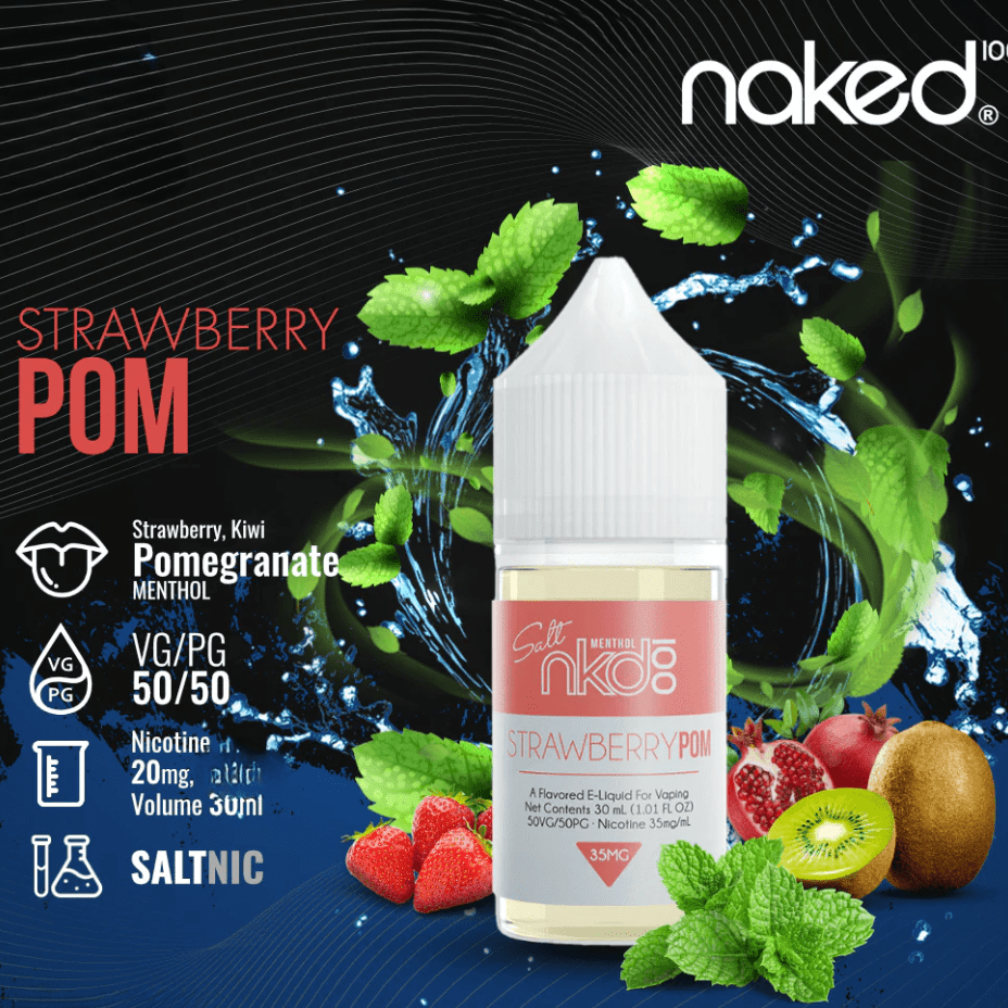 Naked 100 Salt-Strawberry Pom 30ml / 12mg Airdrie Vape SuperStore and Bong Shop Alberta Canada