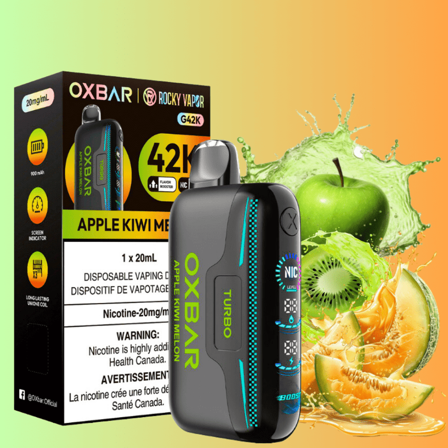 Oxbar G42k Disposable Vape-Apple Kiwi Melon Airdrie Vape SuperStore and Bong Shop Alberta Canada