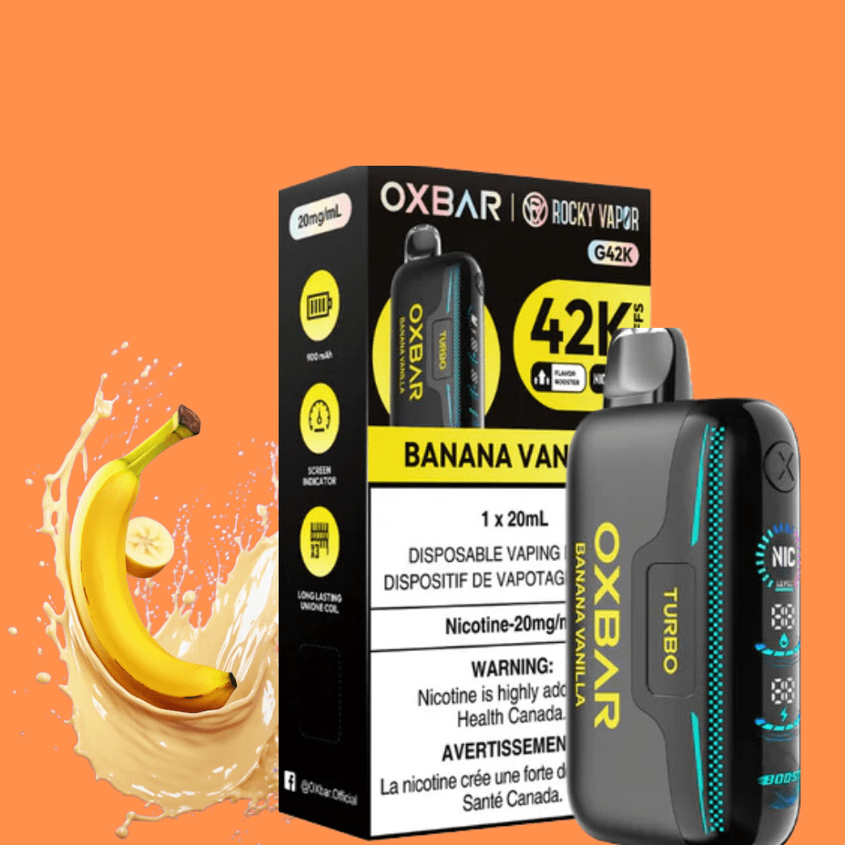 Oxbar G42k Disposable Vape-Banana Vanilla Airdrie Vape SuperStore and Bong Shop Alberta Canada