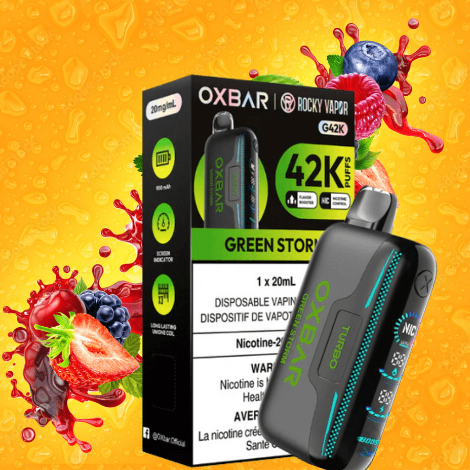 Oxbar G42k Disposable Vape-Green Storm Airdrie Vape SuperStore and Bong Shop Alberta Canada