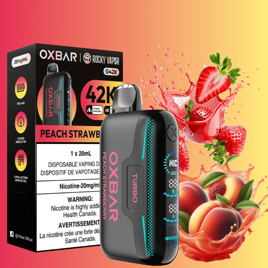 Oxbar G42k Disposable Vape-Peach Strawberry Airdrie Vape SuperStore and Bong Shop Alberta Canada