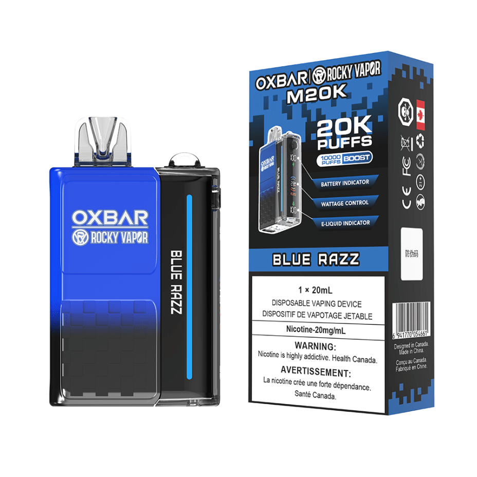 OXBAR M20K Disposable Vape - Blue Razz 20mg / 20000 Puffs Airdrie Vape SuperStore and Bong Shop Alberta Canada