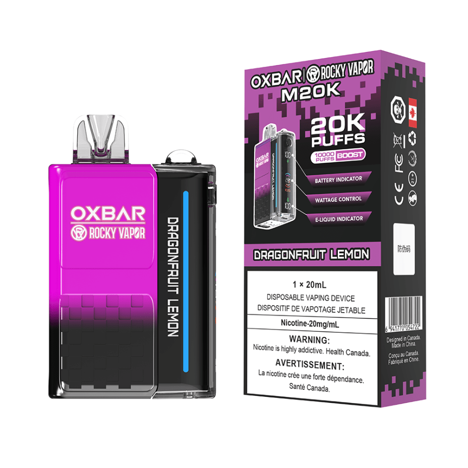 OXBAR M20K Disposable Vape - Dragonfruit Lemon 20mg / 20000 Puffs Airdrie Vape SuperStore and Bong Shop Alberta Canada