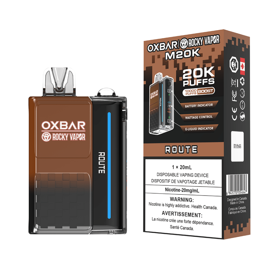 OXBAR M20K Disposable Vape - Route 20mg / 20000 Puffs Airdrie Vape SuperStore and Bong Shop Alberta Canada