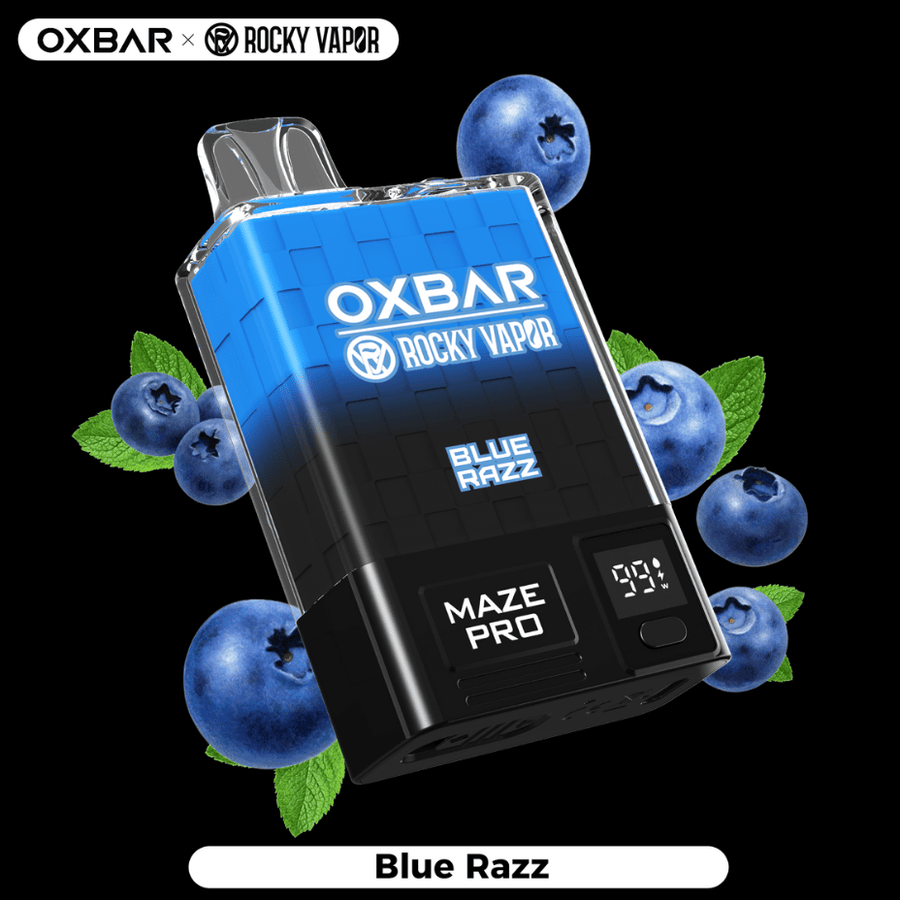 OXBAR Maze PRO 10,000 Disposable Vape-Blue Razz 20mg / 10000Puffs Airdrie Vape SuperStore and Bong Shop Alberta Canada