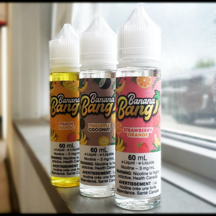 Peach Mango by Banana Bang E-Liquid Airdrie Vape SuperStore and Bong Shop Alberta Canada