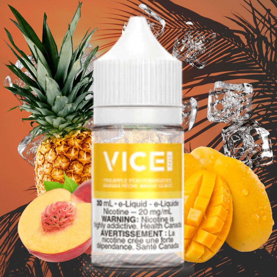 Peach Pineapple Mango Ice by Vice Salt E-Liquid Airdrie Vape SuperStore and Bong Shop Alberta Canada