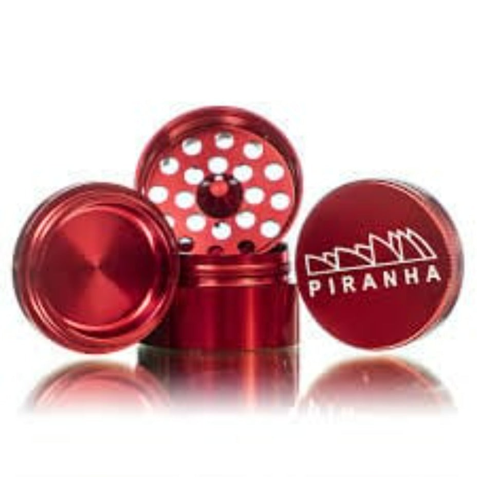 Piranha Grinder 4-Piece Pollinator 2.2" Red Airdrie Vape SuperStore and Bong Shop Alberta Canada