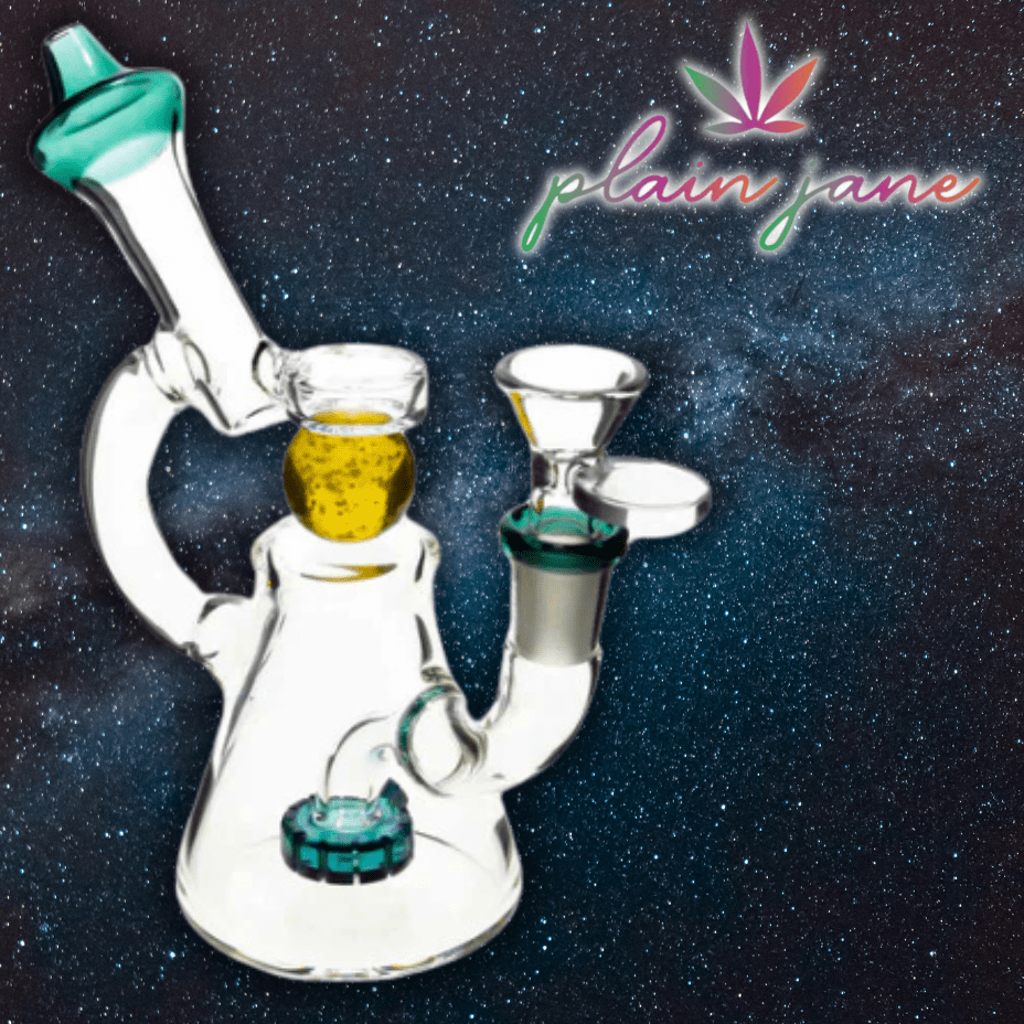 Plain Jane Marble Spinner Bubbler 6.5" 6.5" / Teal Airdrie Vape SuperStore and Bong Shop Alberta Canada