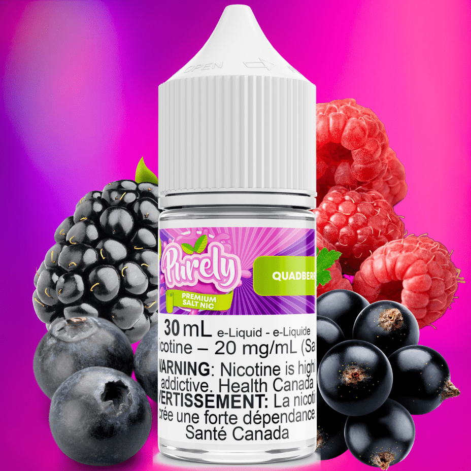 Quadberry Salt Nic by Purely E-Liquid Airdrie Vape SuperStore and Bong Shop Alberta Canada