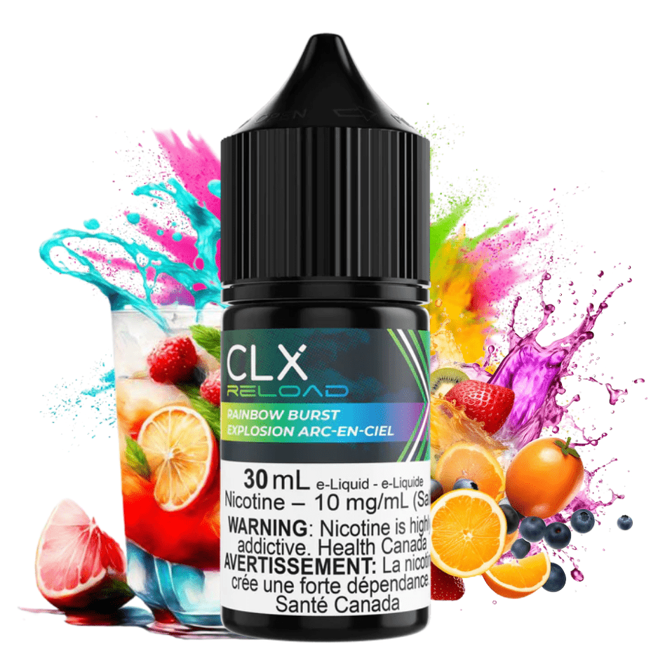 Rainbow Burst Salt by CLX Reload E-Liquid 30ml / 10mg Airdrie Vape SuperStore and Bong Shop Alberta Canada