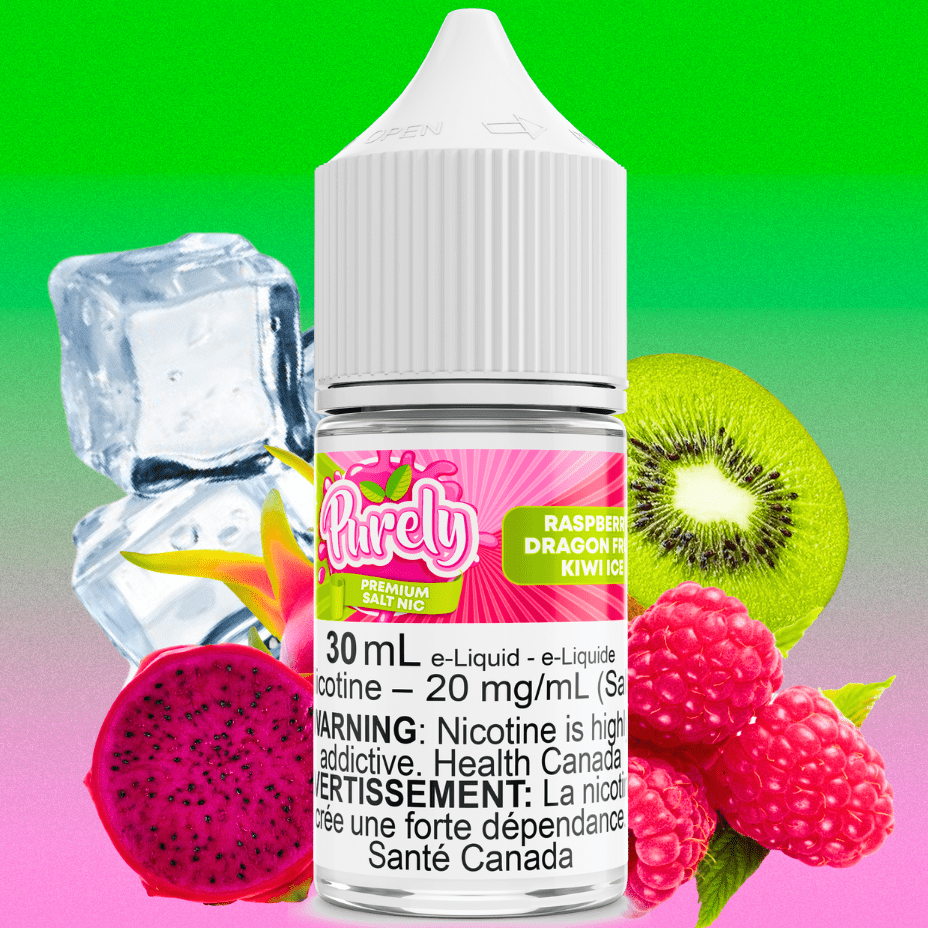 Raspberry Dragon Fruit Kiwi Ice Salt Nic by Purely E-Liquid Airdrie Vape SuperStore and Bong Shop Alberta Canada