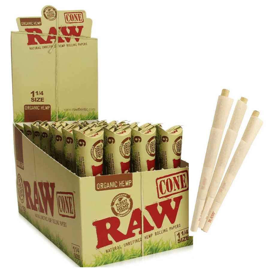 RAW Pre-Rolled Cones Organic Hemp-1 1/4" Airdrie Vape SuperStore and Bong Shop Alberta Canada