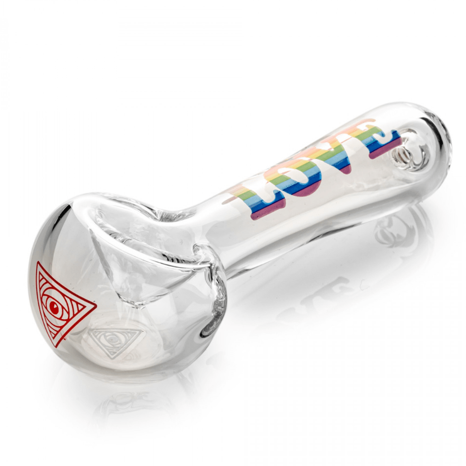 Red Eye Glass Love Spoon Hand Pipe-4.5" Airdrie Vape SuperStore and Bong Shop Alberta Canada