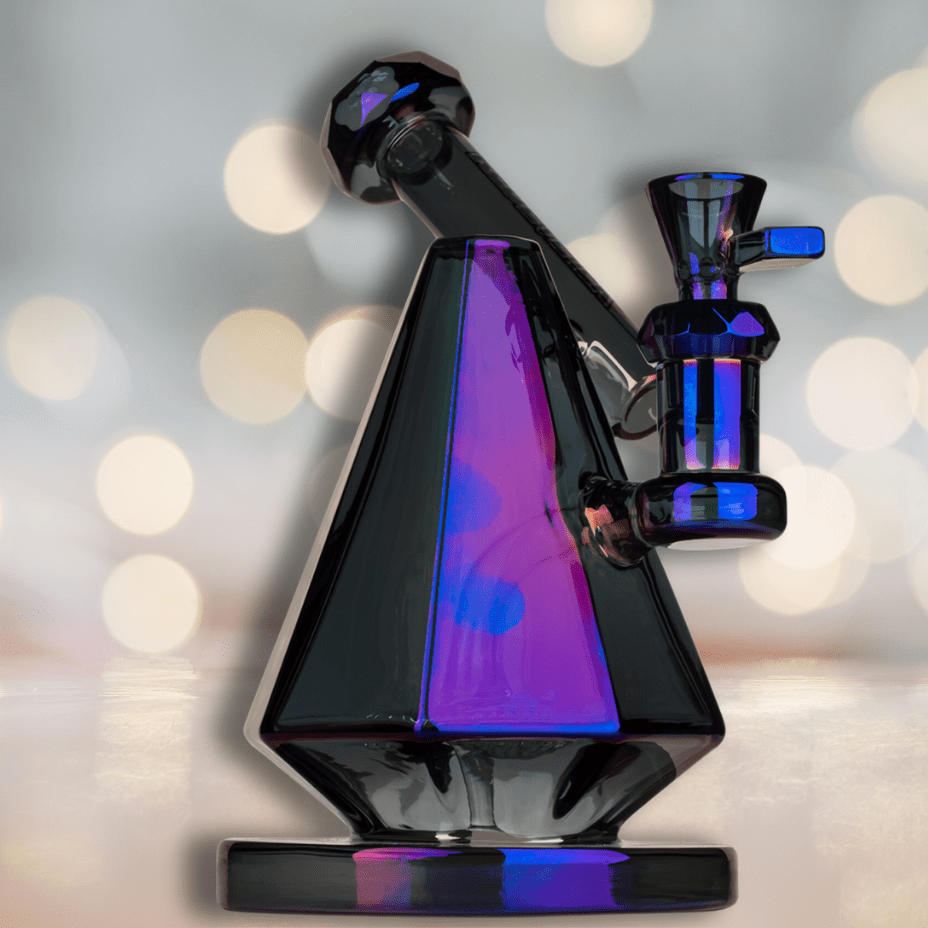 Red Eye Glass Metallic Terminator Finish Pegasus Pyramid Bong 8" 8" / Blue Airdrie Vape SuperStore and Bong Shop Alberta Canada