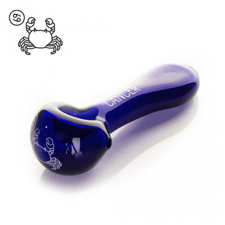 Red Eye Glass Zodiac Spoon Hand Pipe-4.5" Cancer Airdrie Vape SuperStore and Bong Shop Alberta Canada