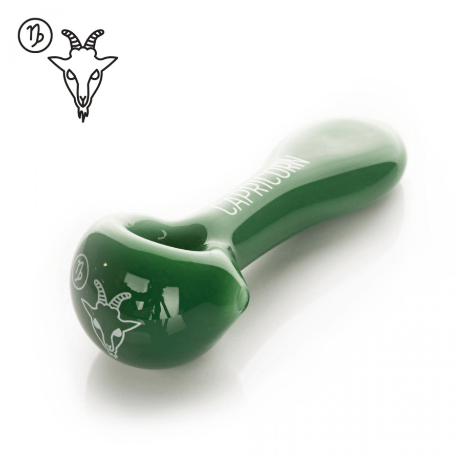 Red Eye Glass Zodiac Spoon Hand Pipe-4.5" Capricorn Airdrie Vape SuperStore and Bong Shop Alberta Canada