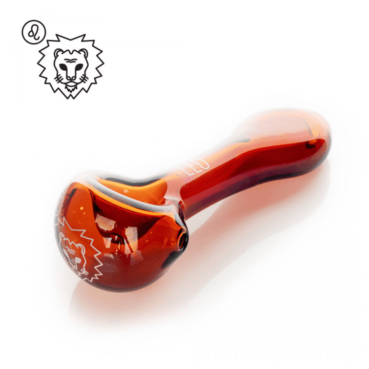 Red Eye Glass Zodiac Spoon Hand Pipe-4.5" Leo Airdrie Vape SuperStore and Bong Shop Alberta Canada