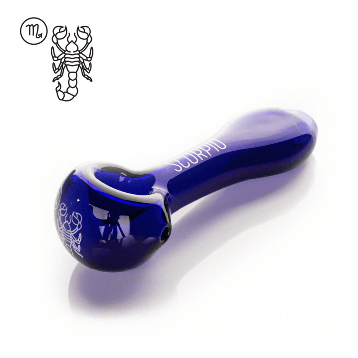 Red Eye Glass Zodiac Spoon Hand Pipe-4.5" Scorpio Airdrie Vape SuperStore and Bong Shop Alberta Canada