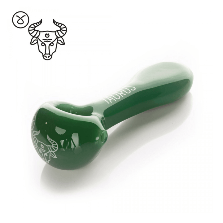 Red Eye Glass Zodiac Spoon Hand Pipe-4.5" Taurus Airdrie Vape SuperStore and Bong Shop Alberta Canada