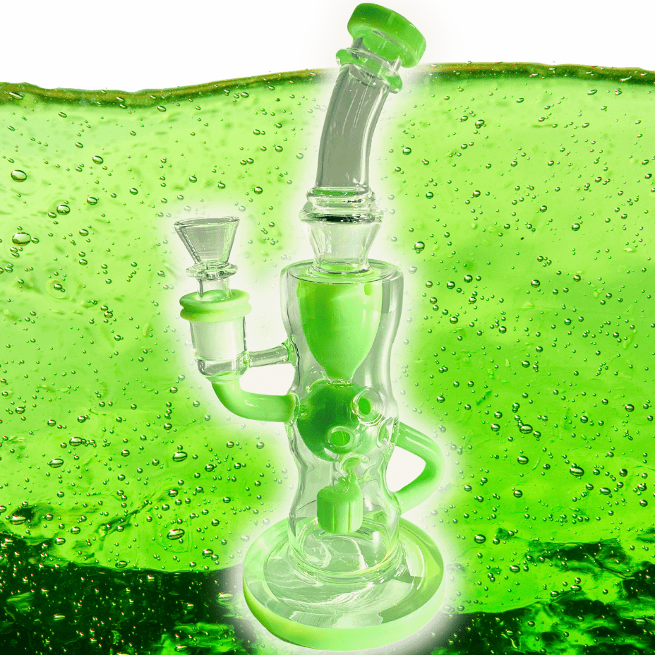 Retro Fab Klein Recycler w/ Matrix Perc 9" Green Airdrie Vape SuperStore and Bong Shop Alberta Canada