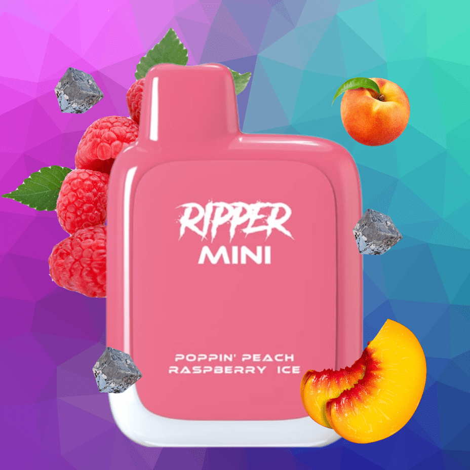 Rufpuf Ripper Mini Disposable Vape-1100 1000 puffs / Poppin Peach Raspberry Ice Airdrie Vape SuperStore and Bong Shop Alberta Canada