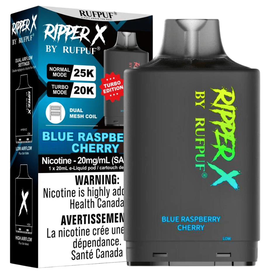 RufPuf Ripper X 25K - Blue Raspberry Cherry 25k / 20mg Airdrie Vape SuperStore and Bong Shop Alberta Canada