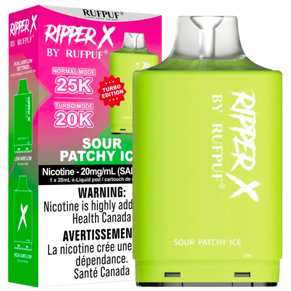 RufPuf Ripper X 35K - Sour Patchy Ice 35K / 20mg Airdrie Vape SuperStore and Bong Shop Alberta Canada