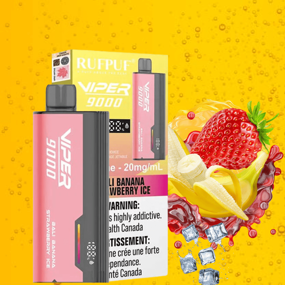 Rufpuf Viper 9000 Disposable Vape-Bali Banana Strawberry Ice Airdrie Vape SuperStore and Bong Shop Alberta Canada