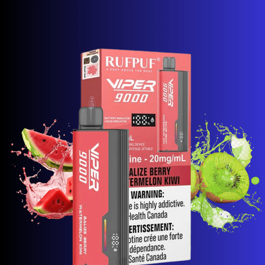 Rufpuf Viper 9000 Disposable Vape-Balize Berry Watermelon Kiwi Airdrie Vape SuperStore and Bong Shop Alberta Canada